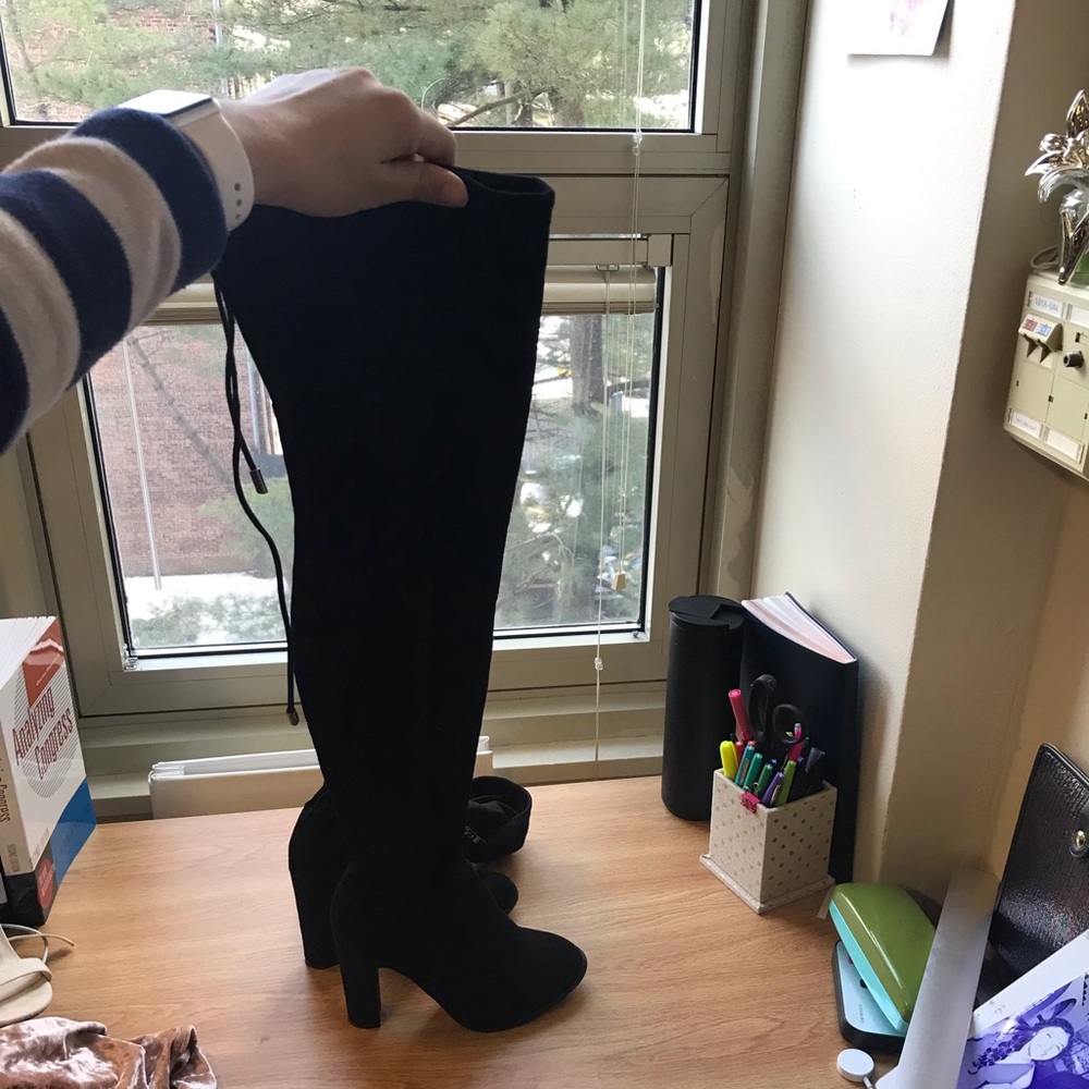 Over the knee black boots